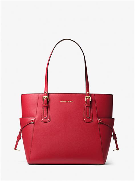 michael kors voyager small crossgrain leather tote bag